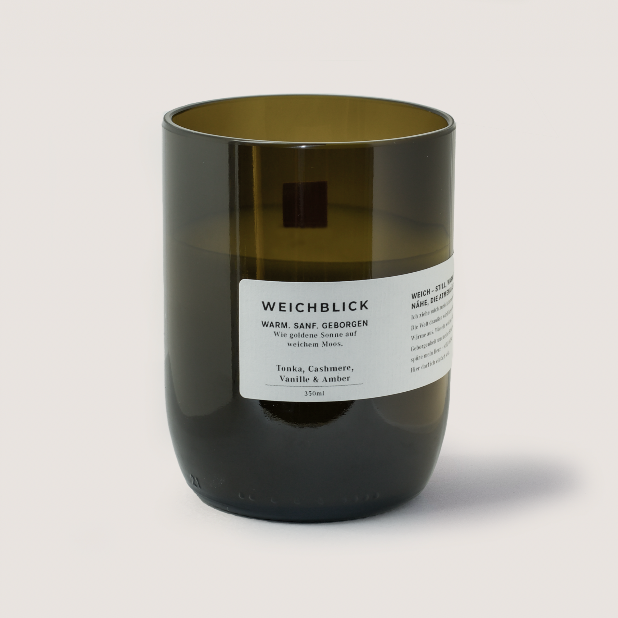 WEICHBLICK Duftkerze 350ml mit warmem Tonka, Cashmere, Vanille & Amber für tief berührende Geborgenheit