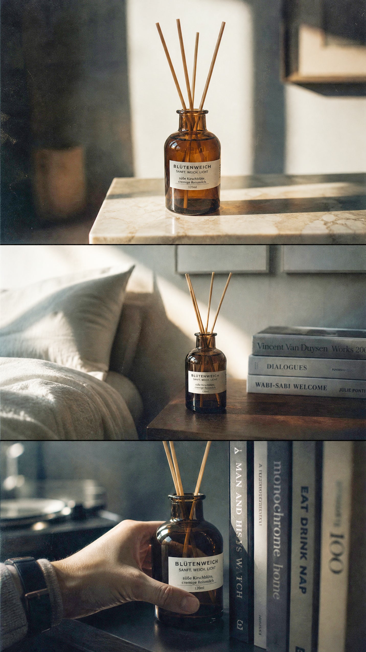 BLÜTENWEICH Diffuser mit Duftstäbchen – 120 ml | OUUJA